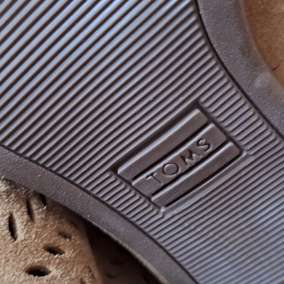 Toms Open Toe Perforated Tan Booties 7.5 - Picture 10 of 11